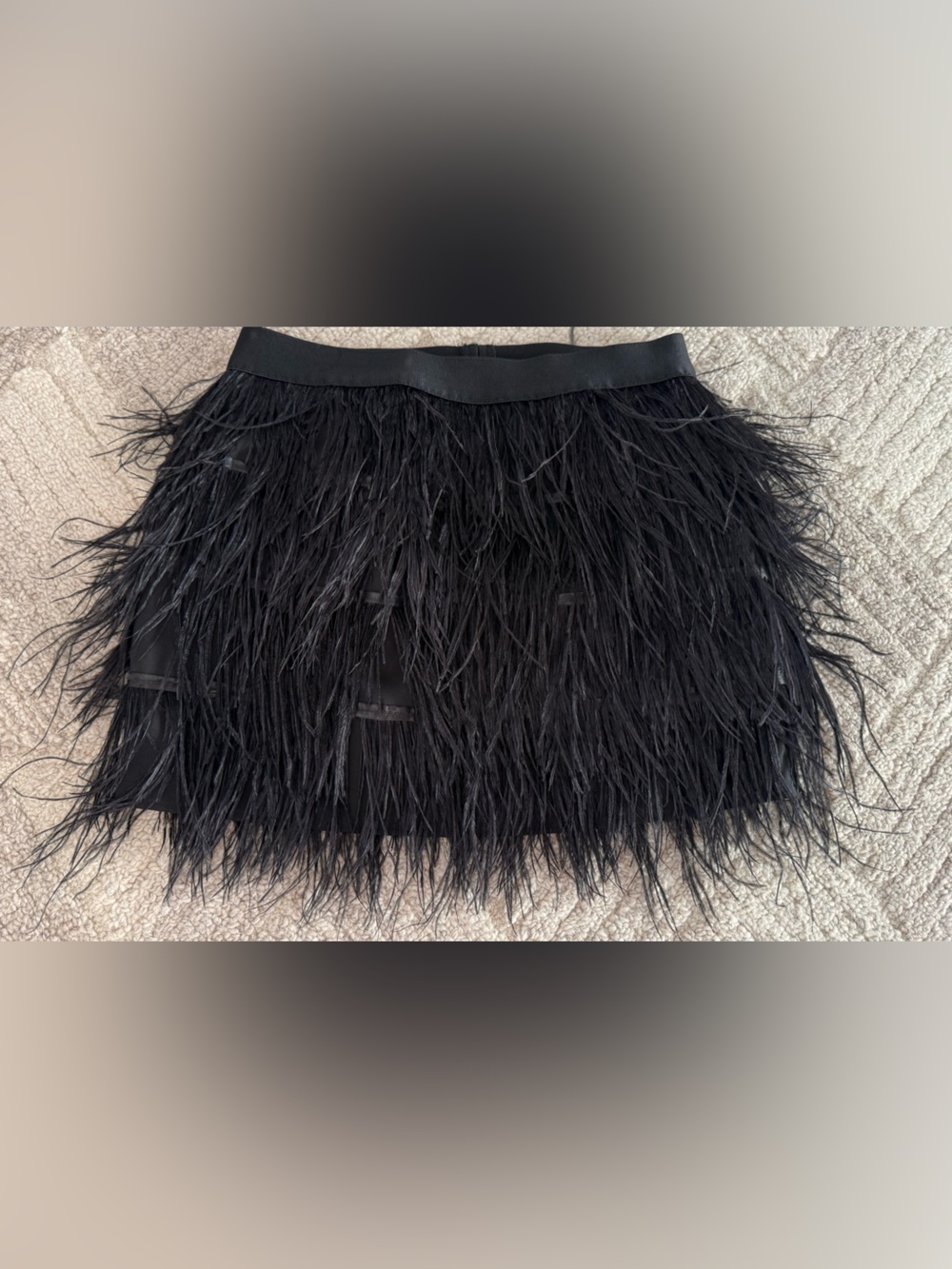 Aqua Ruffle Feather Miniskirt